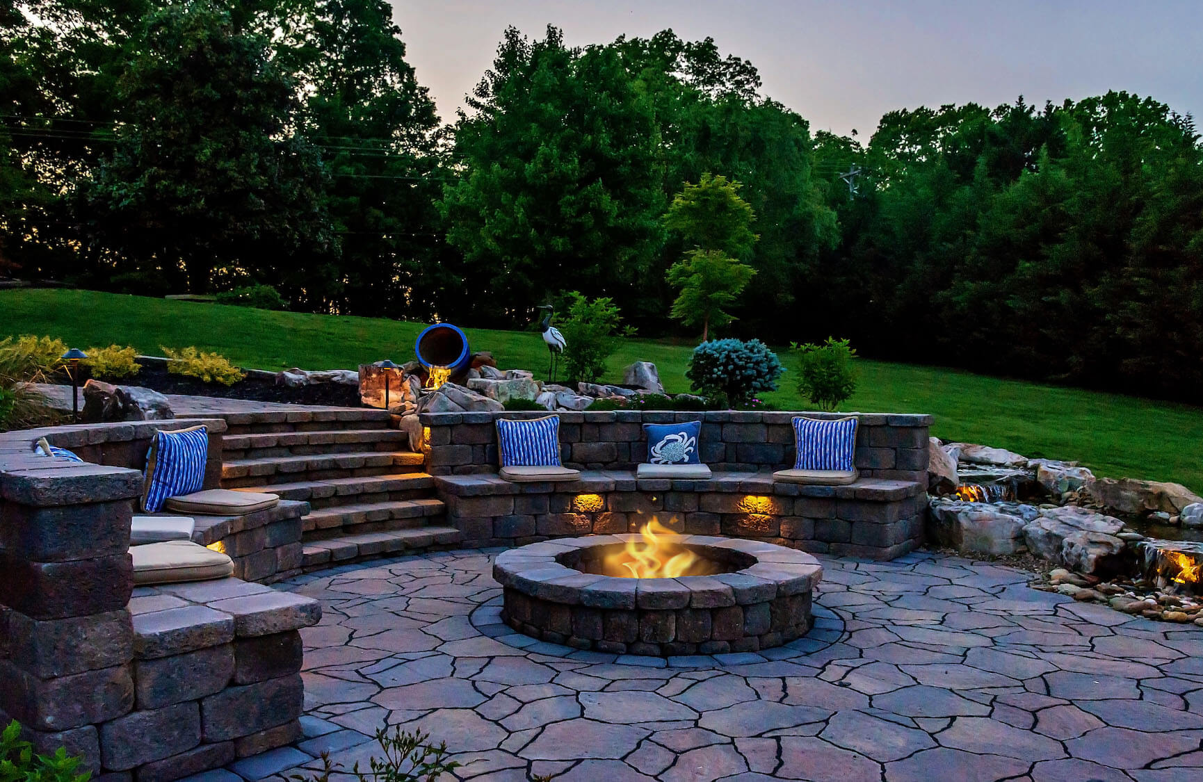 Landscaped Residential Property in Knoxville with Fire Pit
