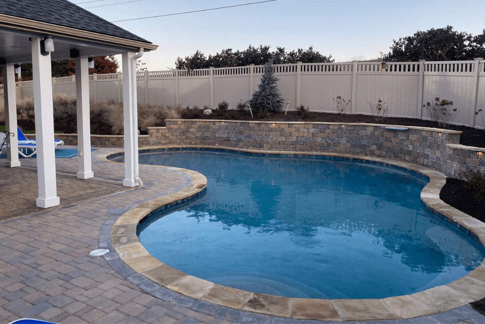 Hadscape Install with Belgard Paver Pool Deck with Flagstone Coping